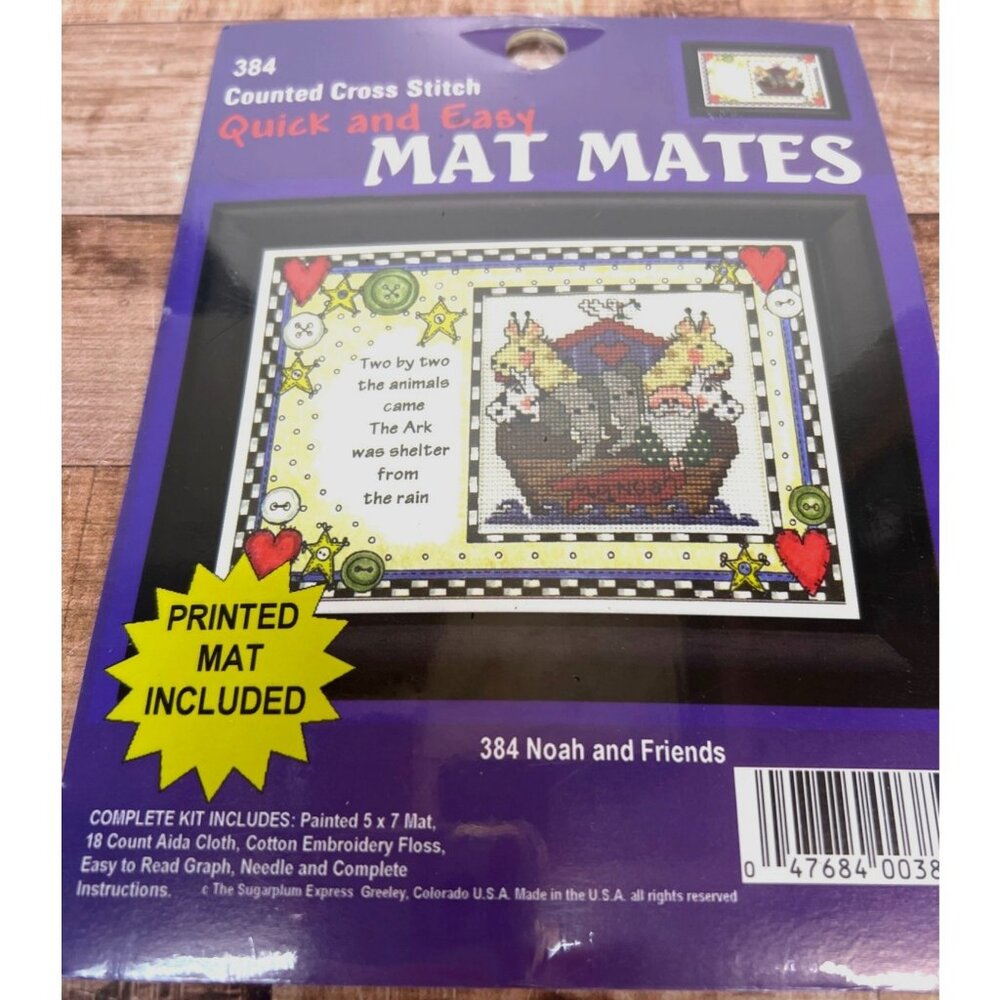 Quick And Easy Noah And Friends Cross Stitch Kit With Printed Mat